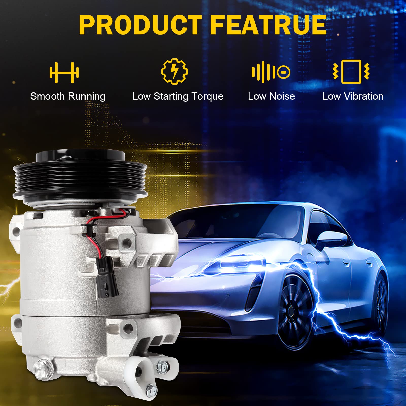 2008-2013 Nissan Rogue AC Compressor with Clutch - Replacement 11200C - Perfect for Summer Car Cooling & HVAC System Repair