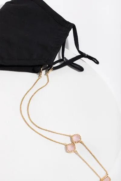 Gemstone Convertible Mask Chain - Adjustable Beaded Lanyard for Face Masks | Stylish & Practical Jewelry Accessory for Women - Perfect for Work, Travel & Daily Use