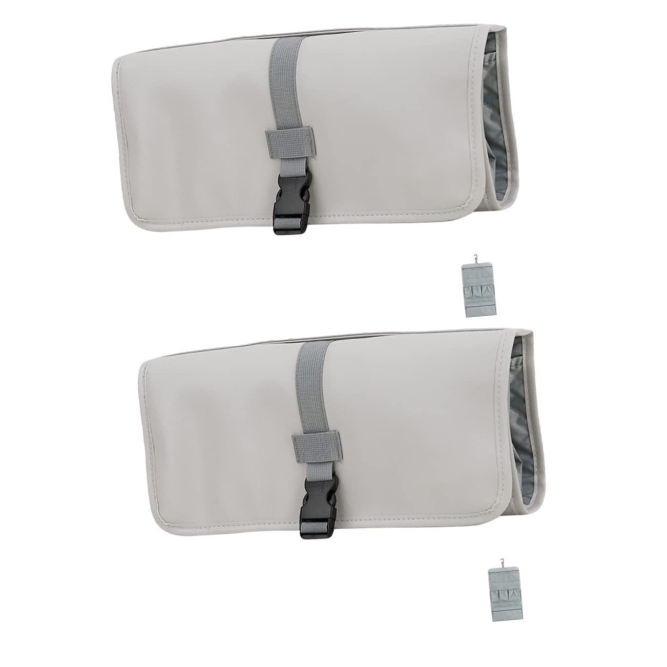 Alipis 2-Pack Multifunctional Travel Storage Bags - Portable Toiletry Organizer for Women, Hair Curler Pouch & Beauty Accessories Case (Grey) - Perfect for Travel, Home Organization & Salon Storage