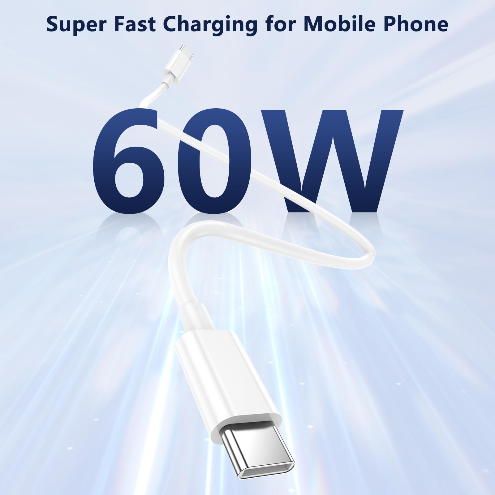 60W USB C to USB C Fast Charging Cable 4-Pack (6ft) - Compatible with iPhone 15/15 Plus/15 Pro/15 Pro Max, iPad Pro/Air/Mini & MacBook Air - High Speed Charging for Home, Office & Travel