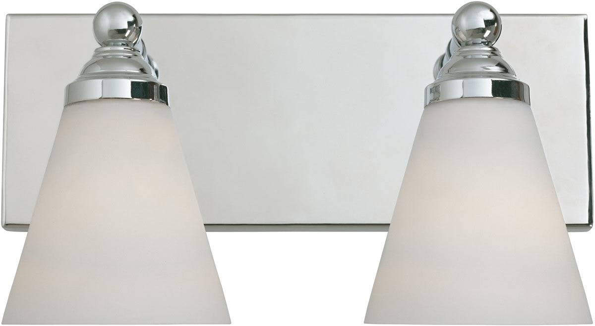 14W Hudson 2-Light Bathroom Vanity Light in Chrome Finish - Perfect for Modern Bathrooms and Powder Rooms