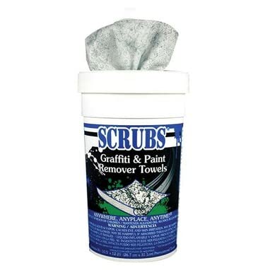 Professional Scrubs Graffiti & Paint Remover Towels - 30 Towels per Can (Case of 6) | Heavy-Duty Cleaning for Walls, Floors & Surfaces | Ideal for Home, Workshop & Industrial Use