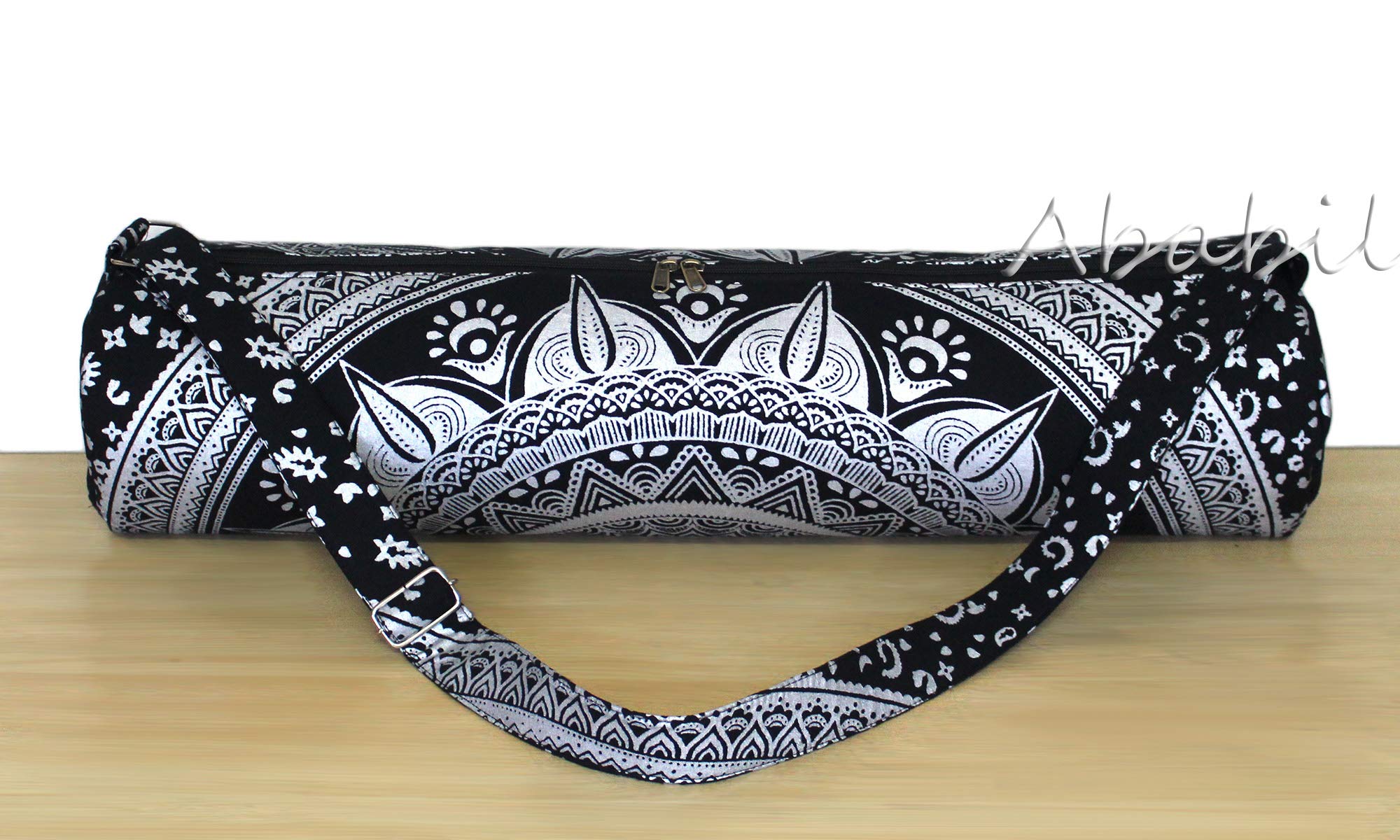 Premium Indian Mandala Yoga Mat Bag with Adjustable Shoulder Strap - Hippie Style Gym & Beach Carry Bag for Yoga, Travel, and Outdoor Activities