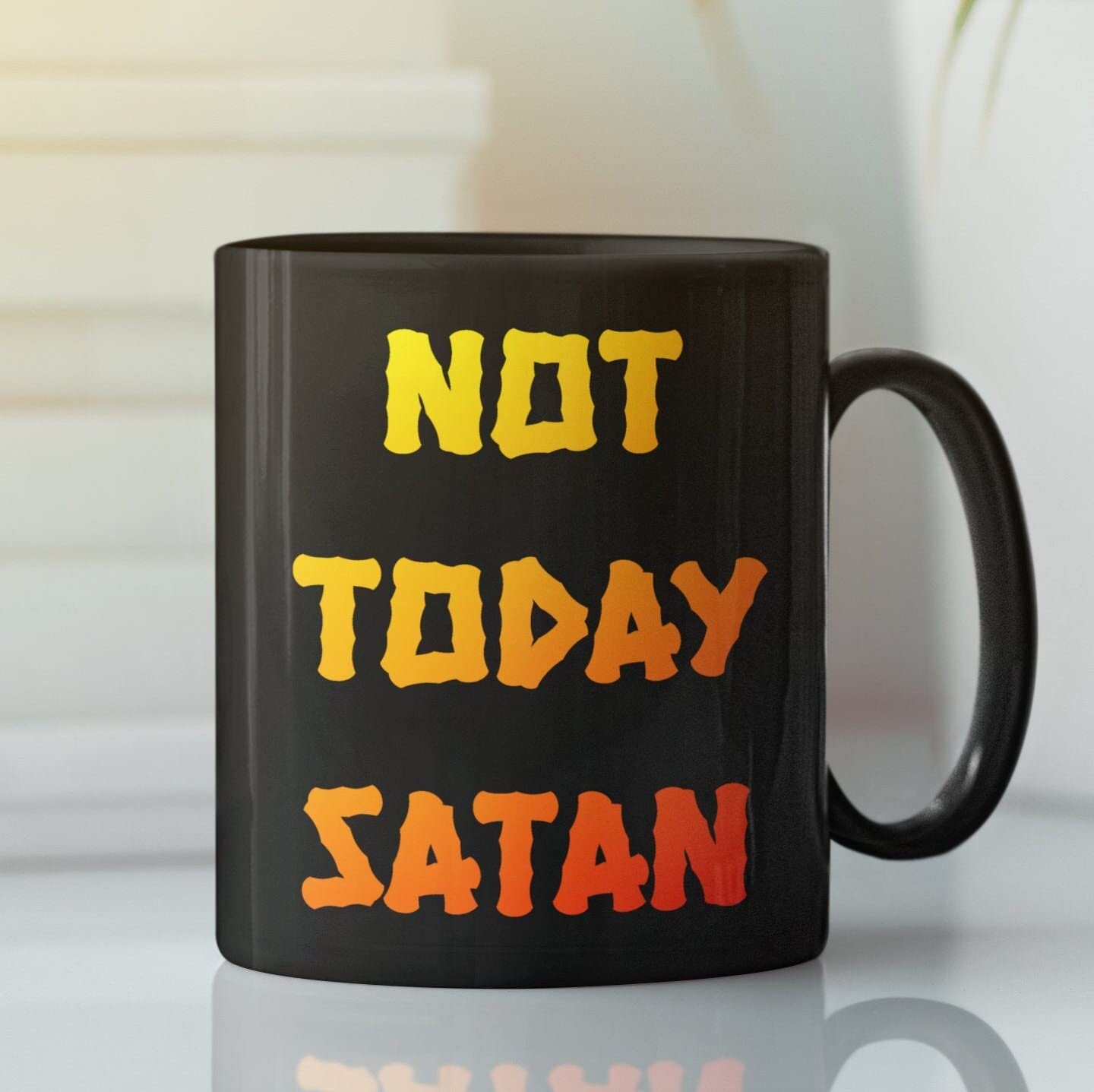 Not Today Satan 11oz Funny Christian Coffee Mug - Inspirational Office Gift for Religious Humor Lovers, Bible Study & Daily Motivation