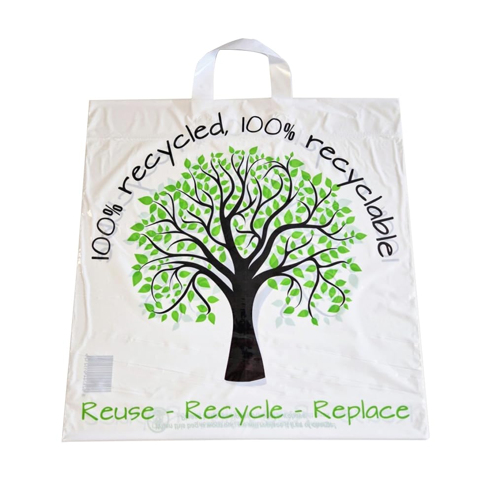 Eco-Friendly Reusable Tree Flexiloop Carrier Bags with Handles - Large Grocery Shopping Bags, Takeaway Bags, Tidyz (Pack of 5) - Perfect for Grocery Shopping, Picnics & Waste Sorting