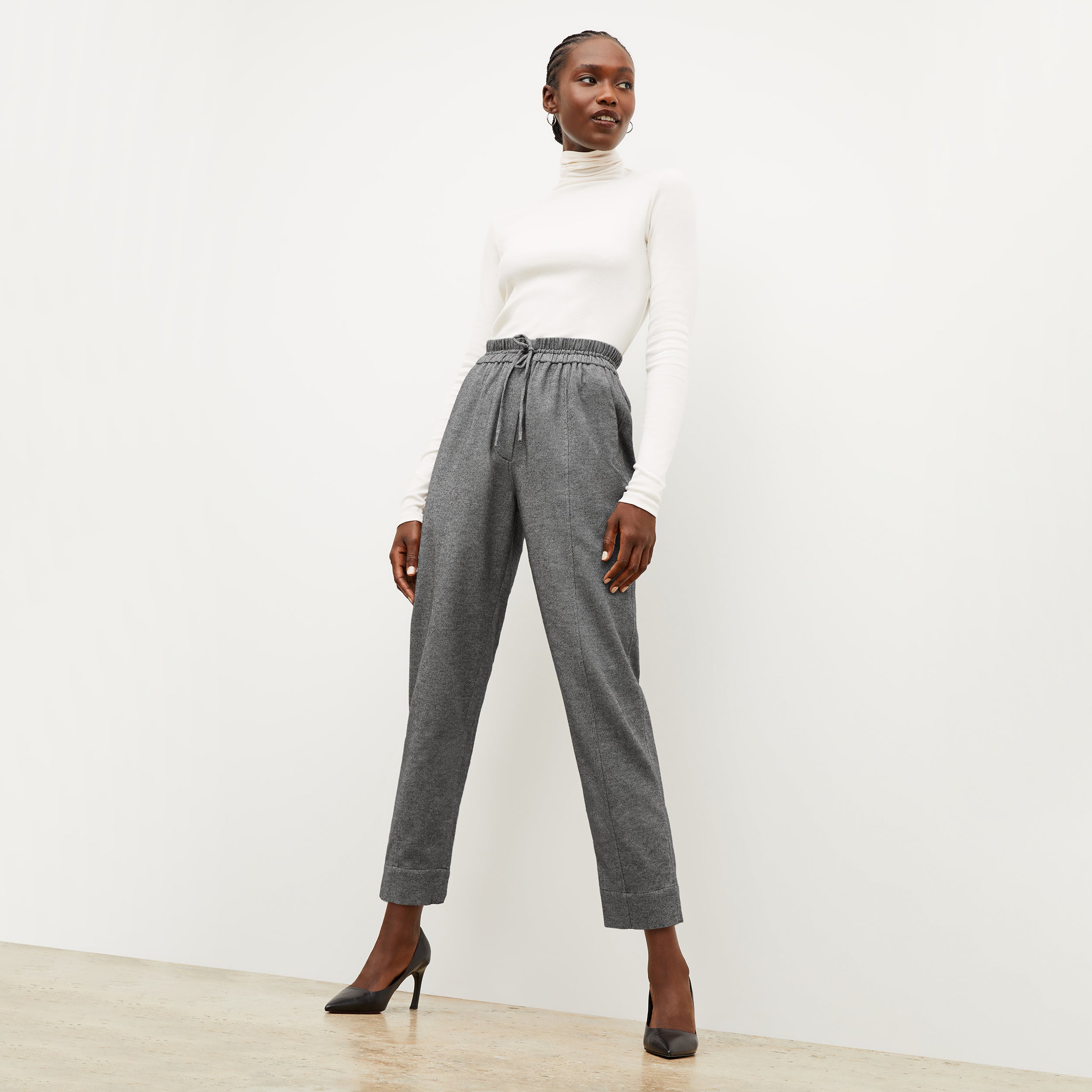 Shane Men's Flannel Twill Pants in Charcoal Melange - Comfortable & Stylish for Casual Wear, Outdoor Activities & Work