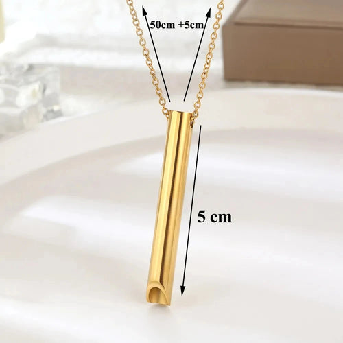 Stainless Steel Anxiety Relief Breathing Necklace for Women - Calming Stress & Anxiety Jewelry - Perfect for Meditation, Yoga, and Daily Wear