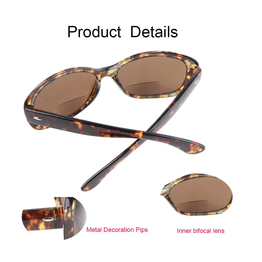 Bifocal Sunglasses for Women - 3 Pack UV Protection Reading Glasses with Built-In Readers for Outdoor Activities, Reading, and Driving