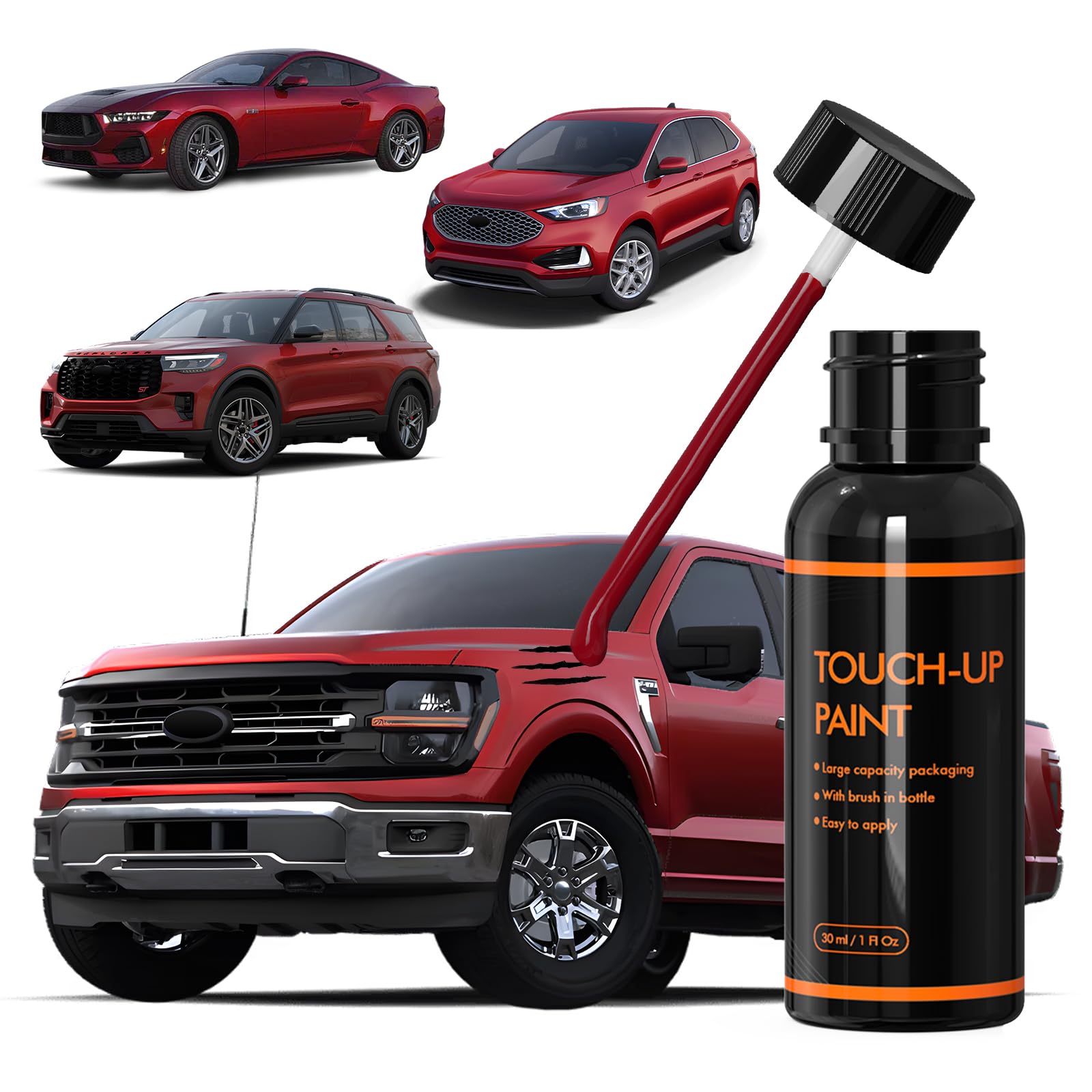 Ford D4 Rapid Red Touch Up Paint Kit - DIY Car Scratch Repair for F-150, Mustang, Explorer, Fusion, Ranger, Escape & Bronco | Quick & Easy Automotive Paint Fix for Minor Scratches & Chips | Perfect for Home Garage Repairs & Road Trip Emergency Touch-Ups