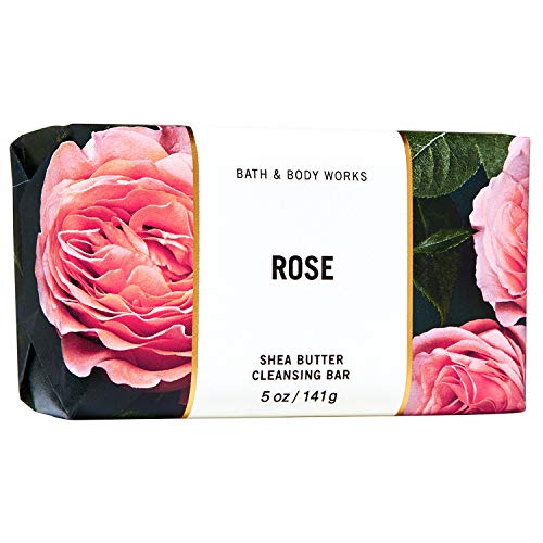 Bath & Body Works Shea Butter Cleansing Bar - Moisturizing Rose Scented Soap for Dry Skin | Gentle Face & Body Wash | Perfect for Shower, Bath & Gift Giving
