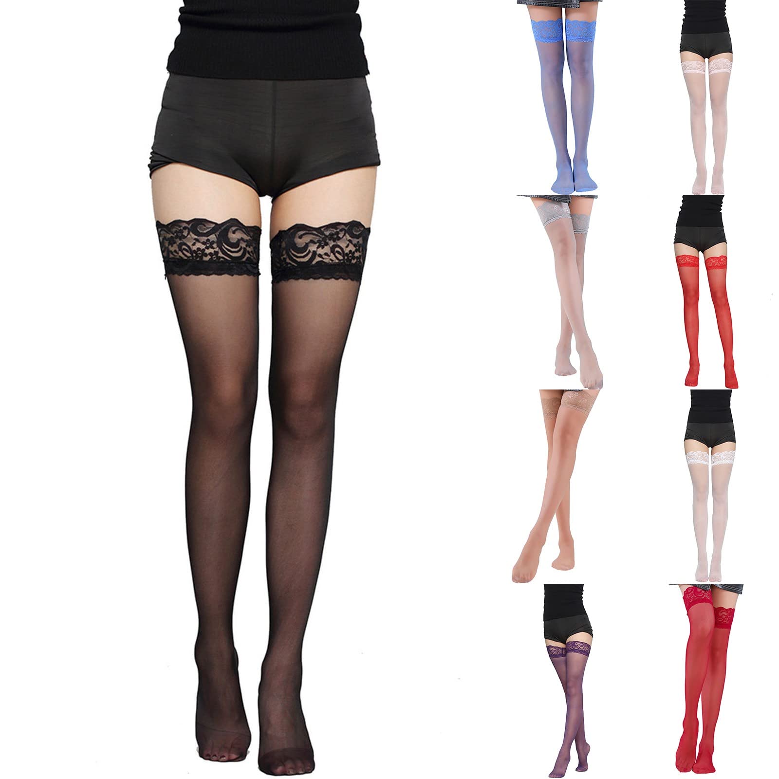Sexy Women's Lace Stockings - Cute & Elegant Long Stockings for Beautiful Legs | Perfect for Date Night, Cosplay & Special Occasions
