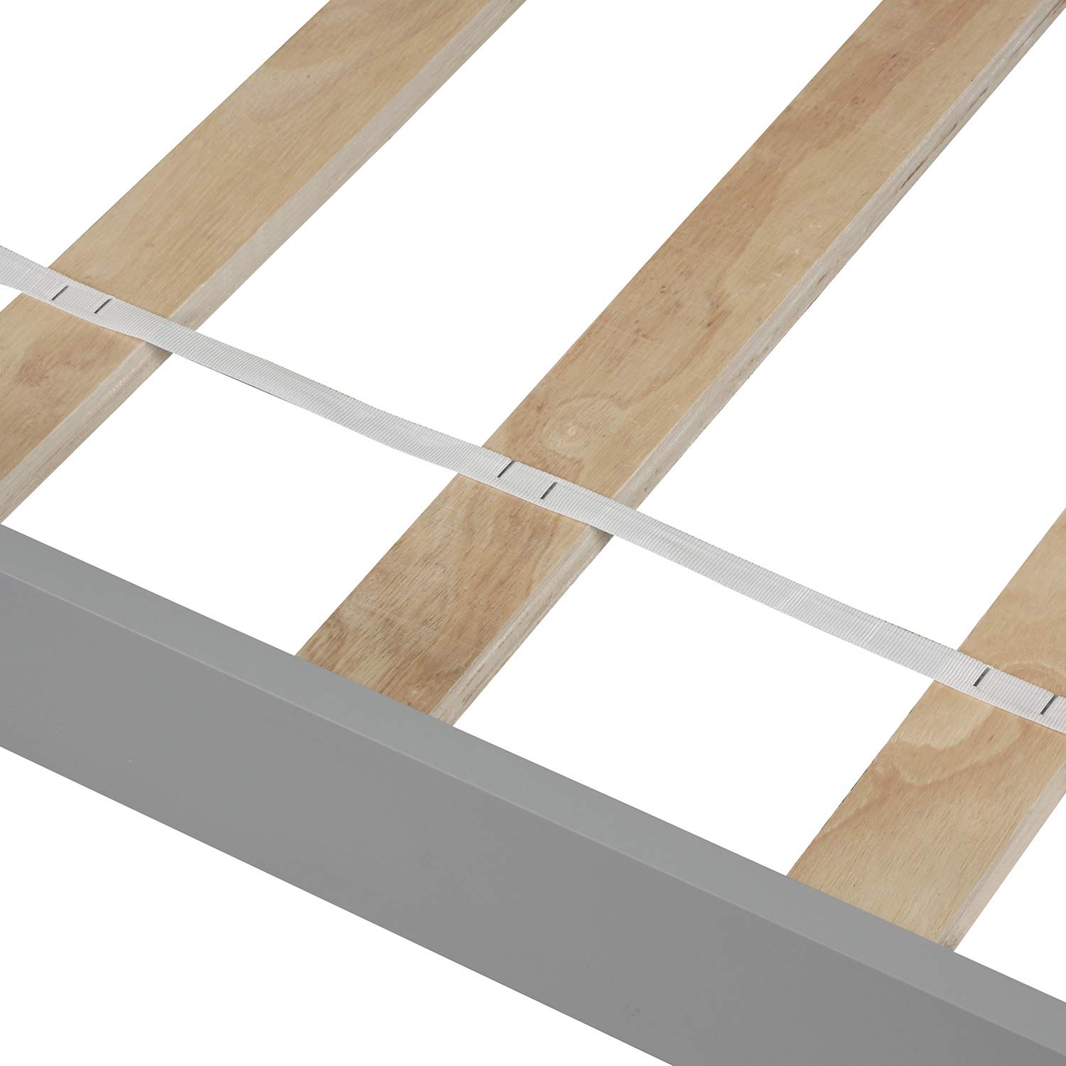 P PURLOVE Twin Size Solid Wood Platform Bed Frame with Headboard - No Box Spring Needed, Slat Support for Stability - Modern Gray Wooden Bed for Small Spaces & Guest Rooms
