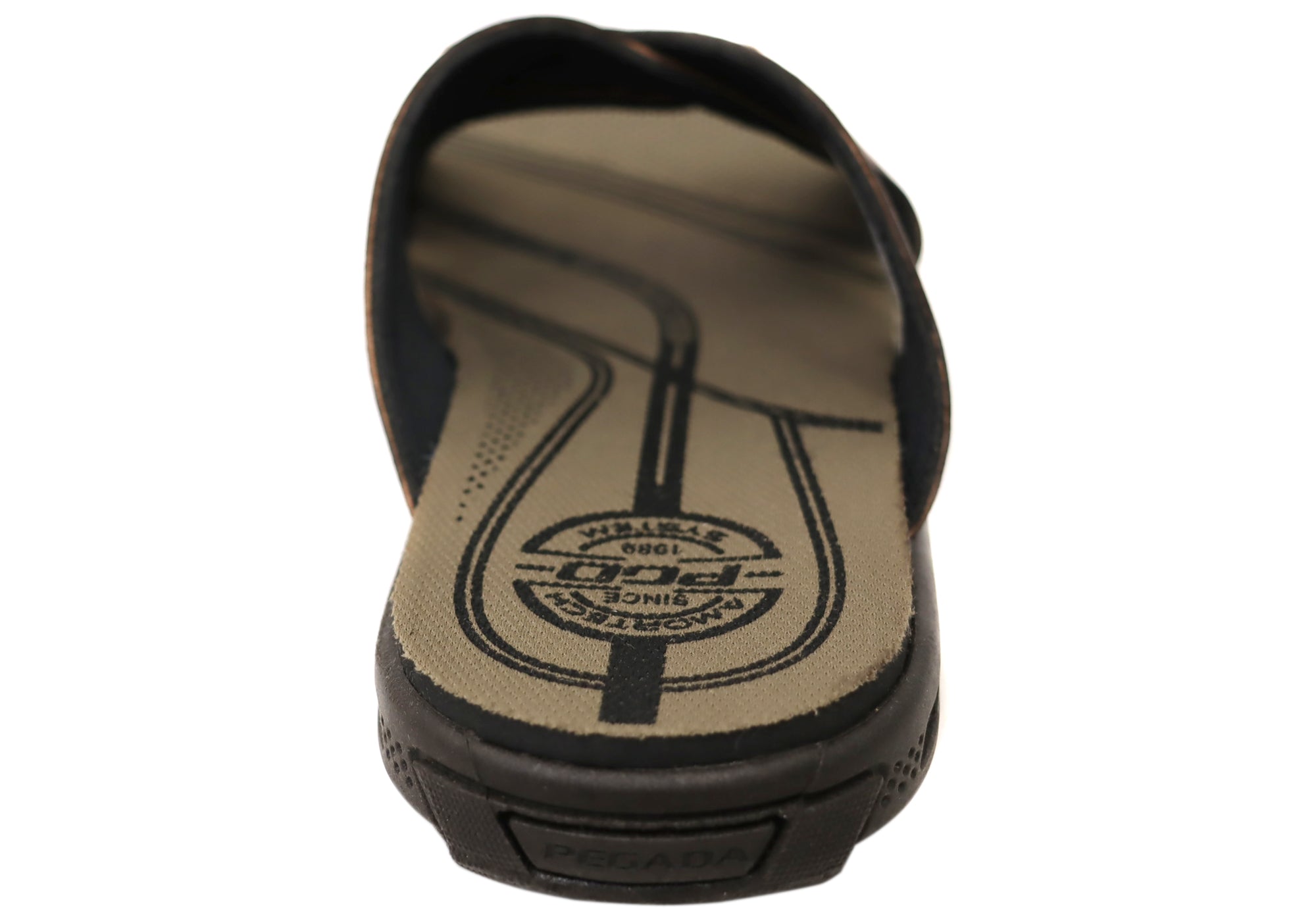 Jake Men's Comfortable Slides Sandals - Brazilian Made Leather Flip Flops for Beach, Pool & Casual Wear