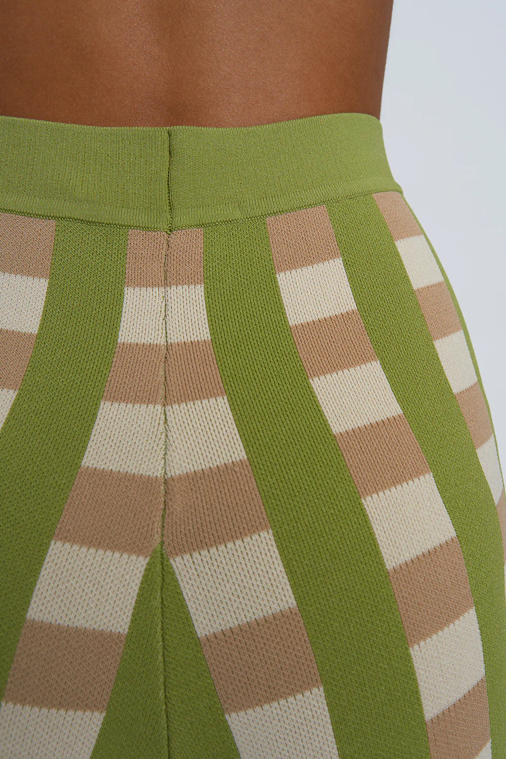 Cobra Knit Mini Shorts for Women - Stretchy High Waist Green/Nude Biker Shorts - Perfect for Yoga, Running, and Gym Workouts