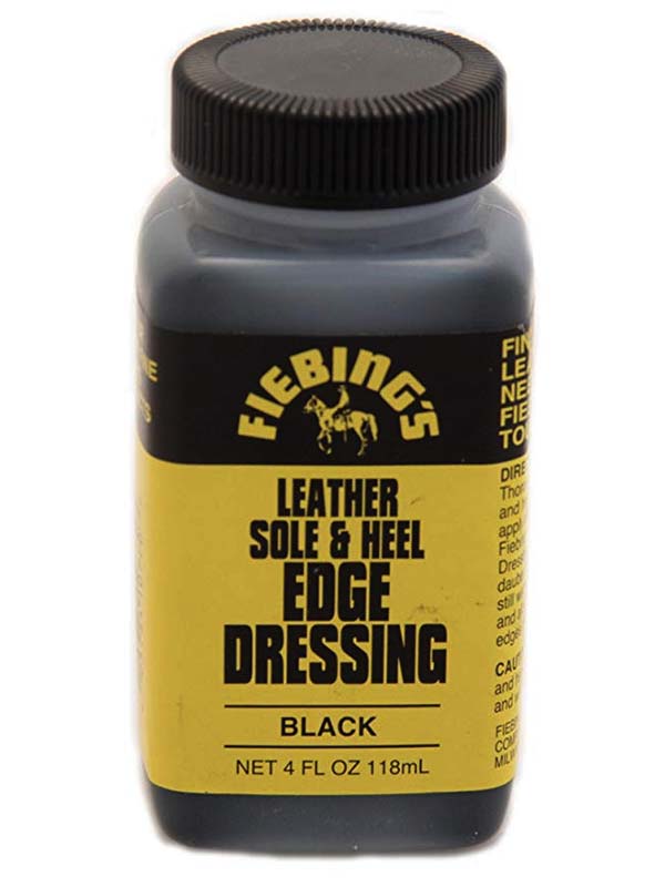 Fiebing's Leather Sole & Heel Edge Dressing 4oz - Premium Leather Shoe Care for Boots & Dress Shoes - Perfect for Professional Shine & Protection