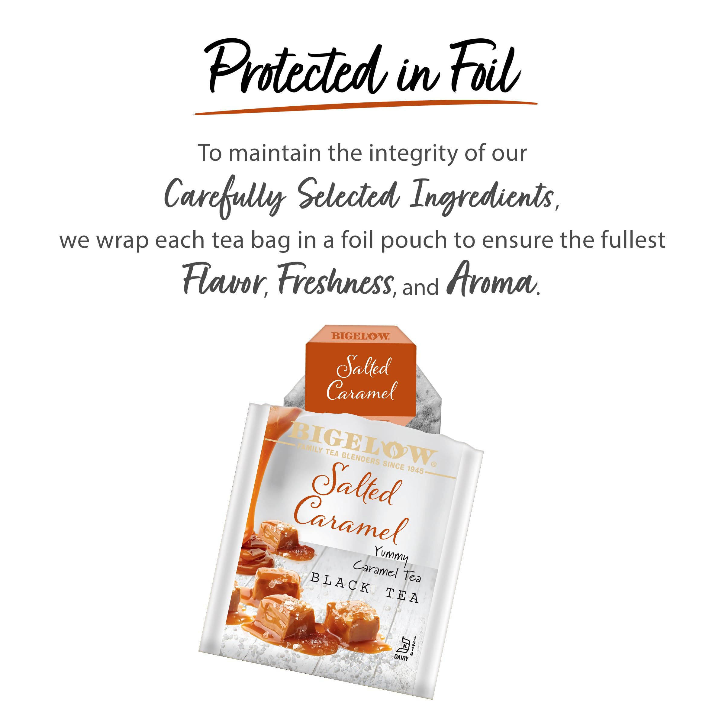 Bigelow Salted Caramel Black Tea Bags - 18 Count | Premium Caffeinated Tea for Afternoon Relaxation & Dessert Pairing