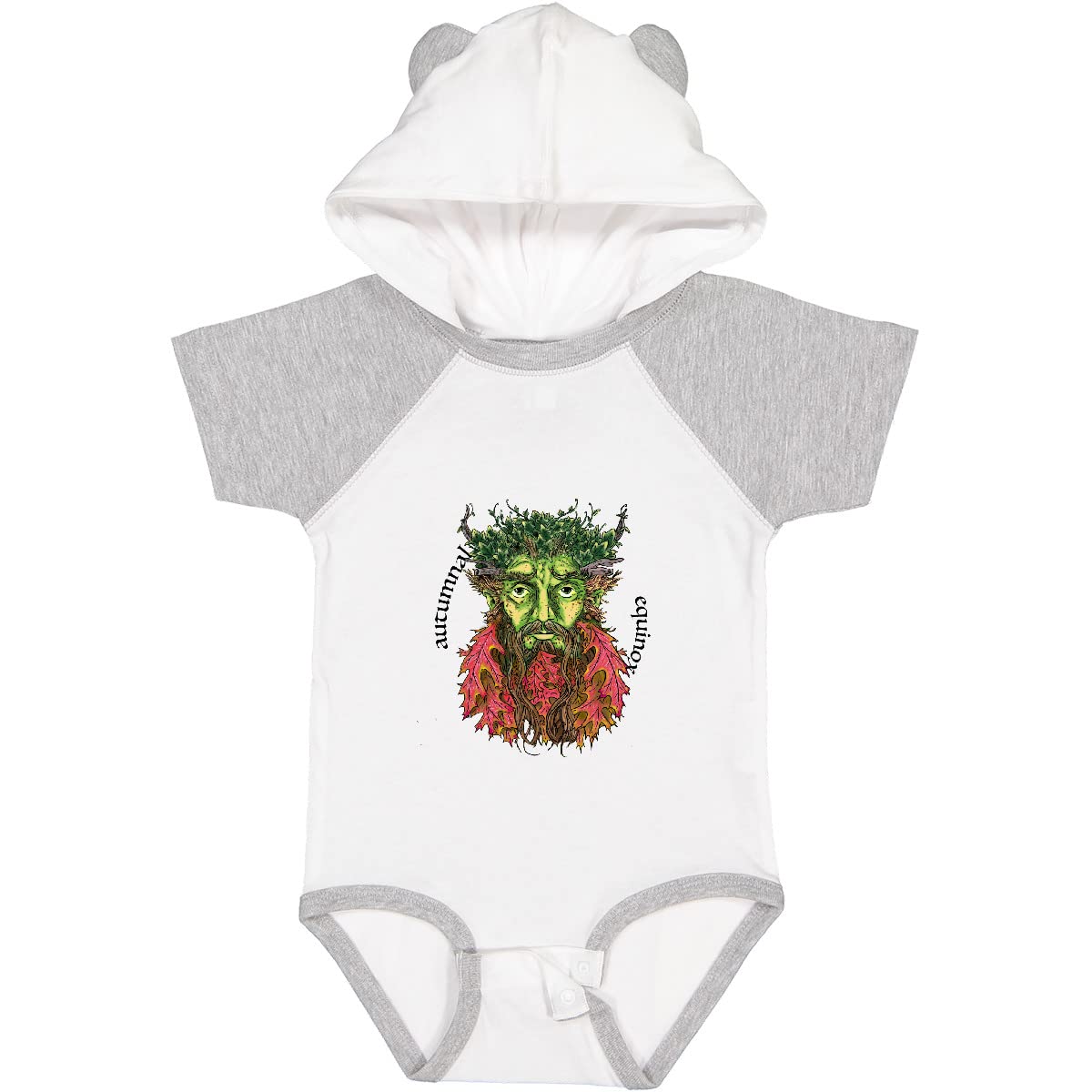 Inktastic Autumnal Equinox Green Man Baby Bodysuit - Fall Themed Organic Cotton Onesie for Infants, Halloween & Thanksgiving Outfit, Autumn Festival Baby Gift