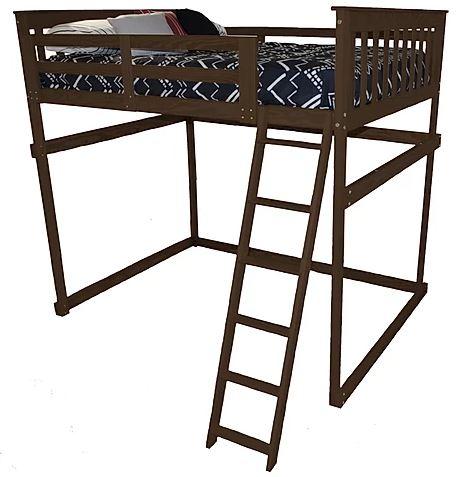 A & L Furniture Mission Style Loft Bed with Side Ladder - Space Saving Twin Size Wooden Bunk Bed for Kids & Teens - Perfect for Small Bedrooms, Dorms & Guest Rooms