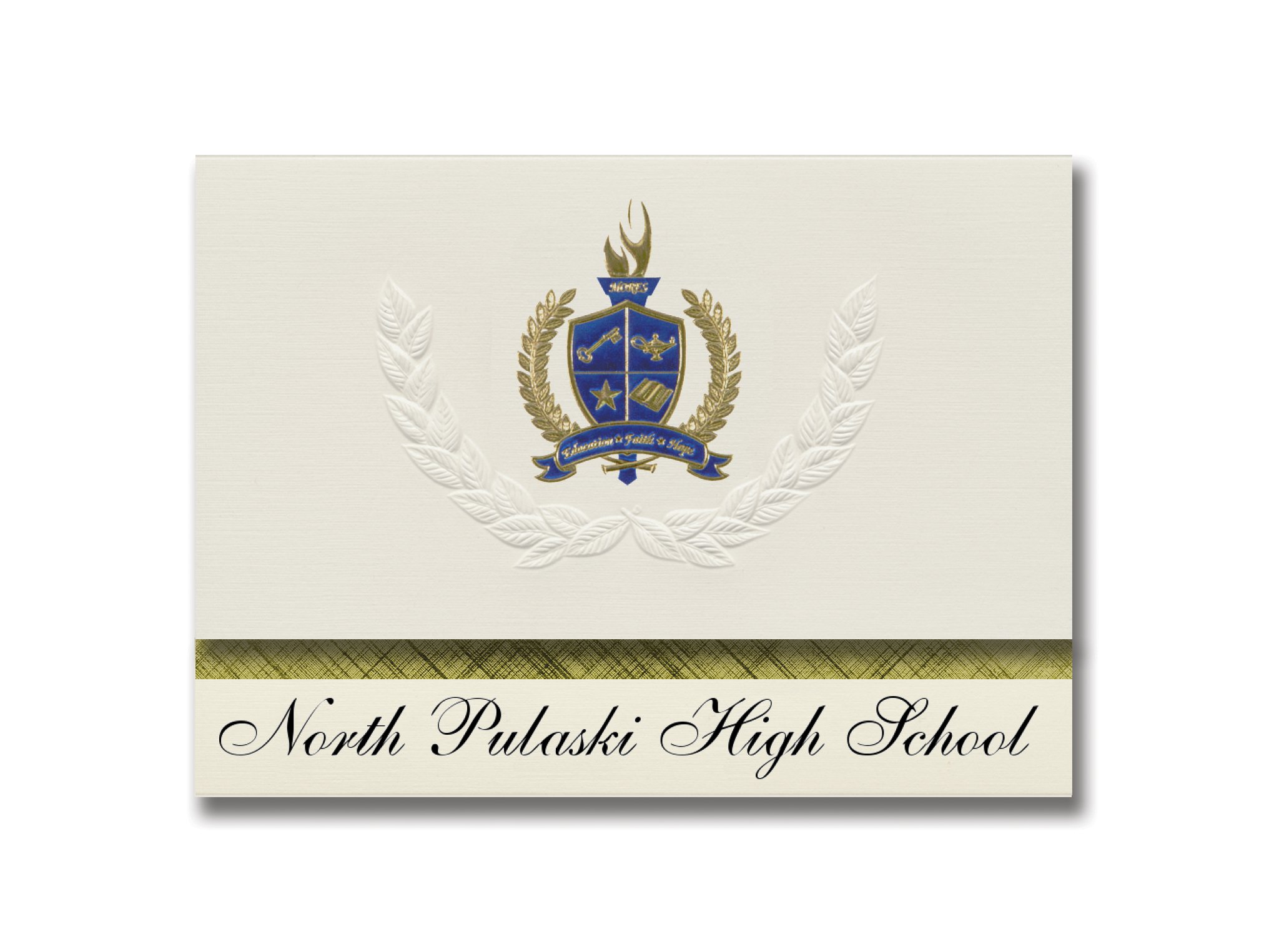 North Pulaski High School Graduation Announcements - Premium Presidential Style with Gold & Blue Metallic Foil Seal - Elite Package of 25 - Perfect for Jacksonville AR Graduates & Proud Families - Celebrate Academic Achievements in Style