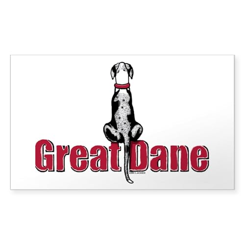 Clear - Merleb Great Dane Uc Sit Rectangle Sticker