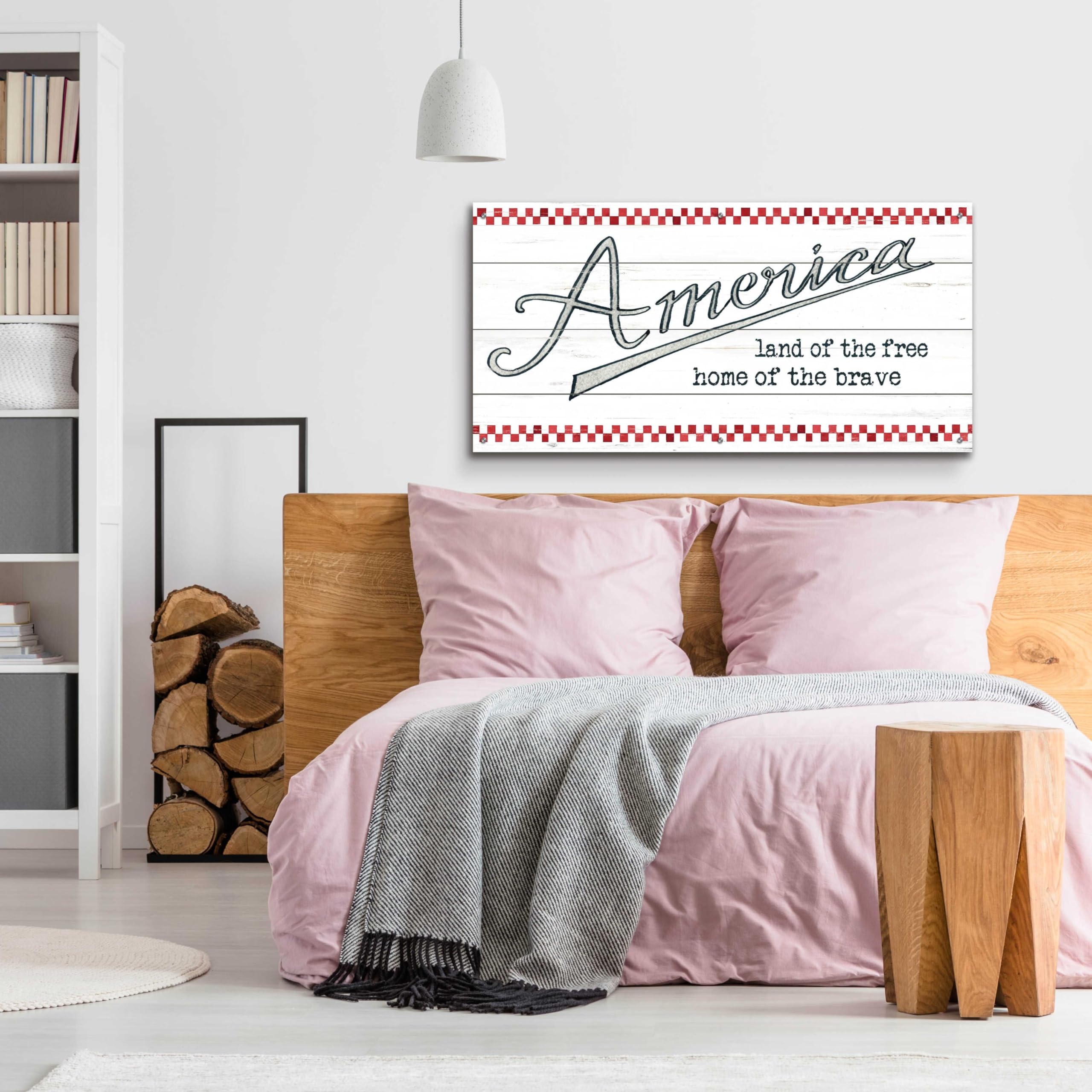 Epic 'America - Land of the Free' Acrylic Glass Wall Art by Cindy Jacobs - 48x24 Inches Patriotic Home Decor for Living Room, Office & Gifts
