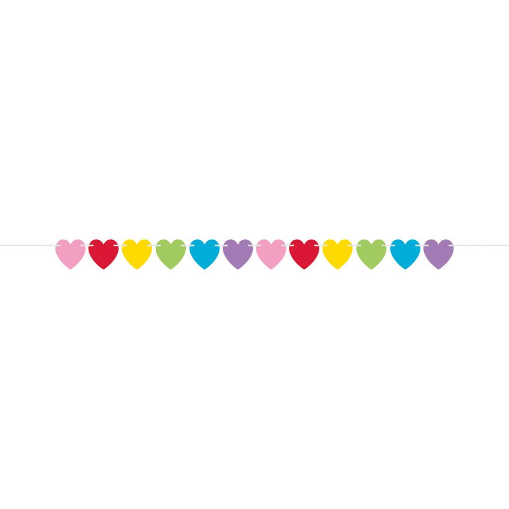 12-Piece Valentine's Day Heart Banner Set with Twine - Bulk Party Decorations for Weddings, Baby Showers & Home Decor