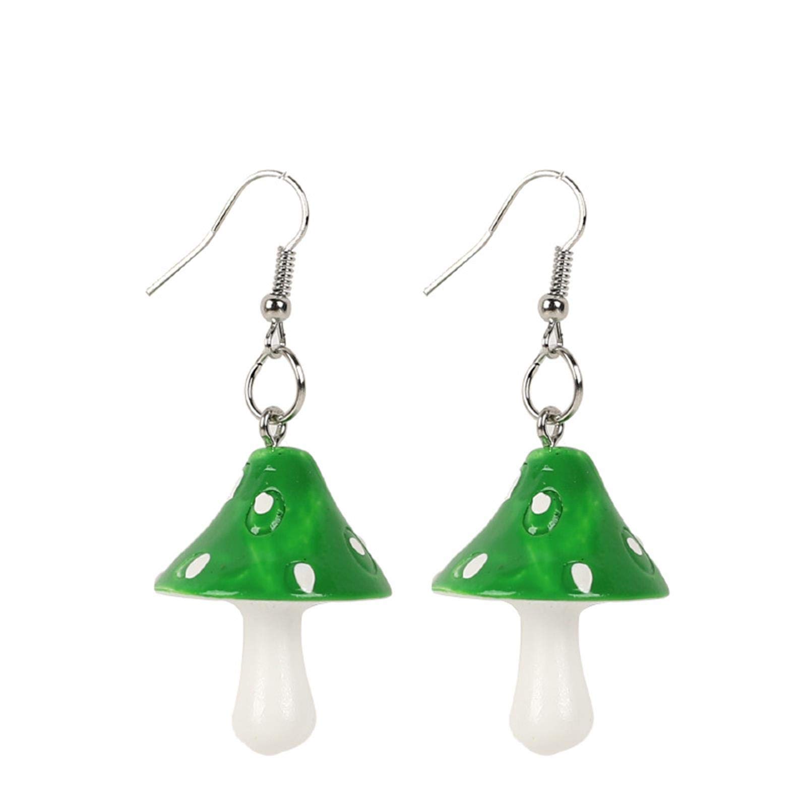 Handmade Colorful Mushroom Dangle Earrings - Sweet Chic Drop Earrings for Women, Fun Simulation Mushroom Jewelry | Perfect for Festival Outfits, Cosplay & Unique Gift Ideas