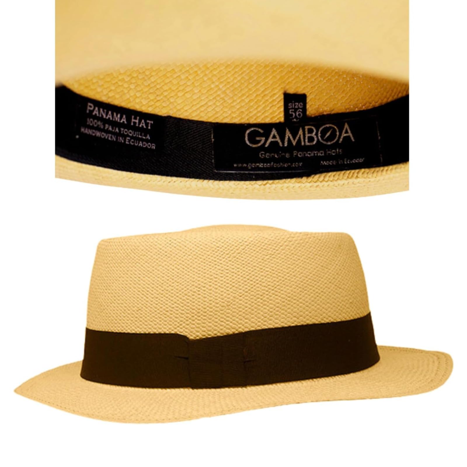 Gamboa Original Panama Hat for Men & Women - Borsalino Straw Summer Sun Hat with UV UPF50+ Protection - Perfect for Beach, Travel & Outdoor Activities