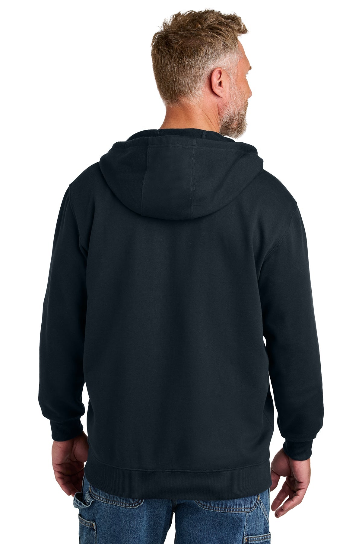 CornerStone Heavyweight Fleece Custom Full Zip Hoodie for Men & Women - Navy Blue - Perfect for Outdoor Activities, Work & Casual Wear