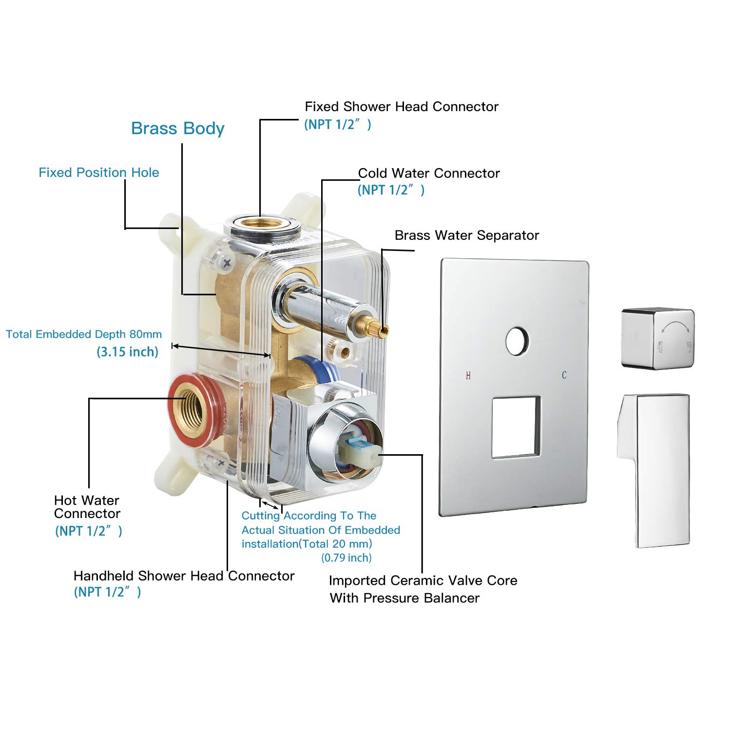10 Inch Luxury Rain Mixer Shower Combo Set - Wall Mounted Rainfall Shower Head System with Polished Chrome Finish - Includes Rough-in Valve Body and Trim - Perfect for Modern Bathroom Renovations and Spa-Like Shower Experiences