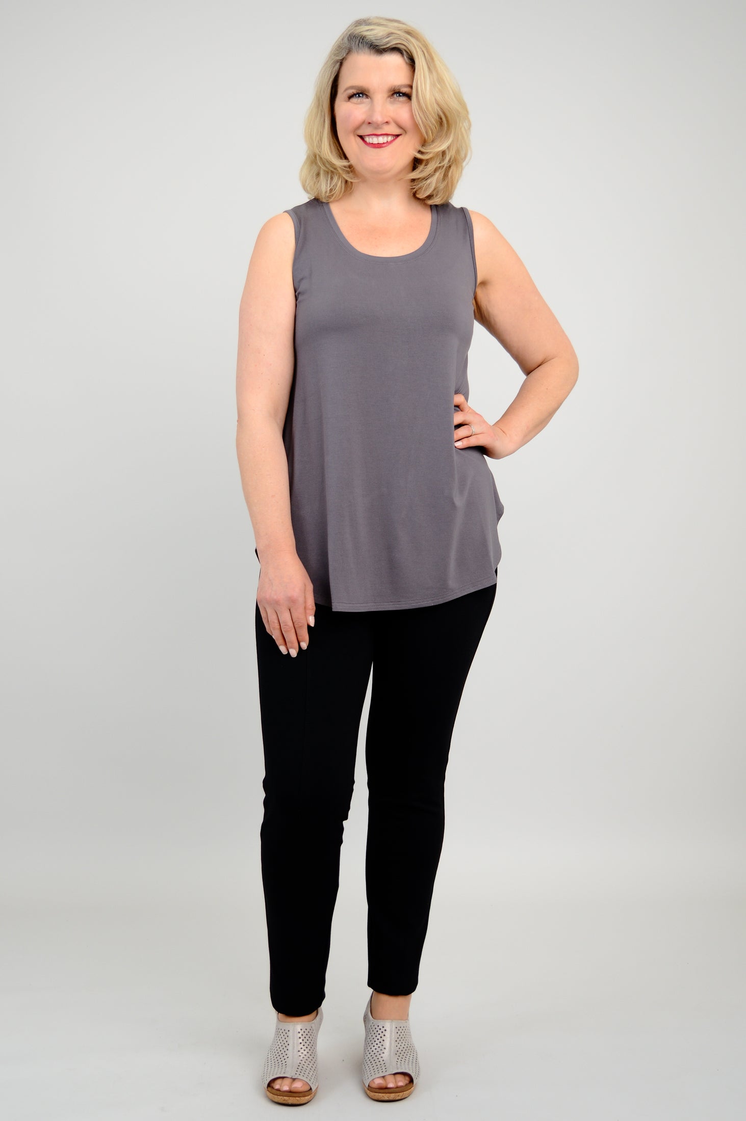 Stylish Charcoal Bamboo Jazz Tank Top for Women | Breathable & Comfortable | Perfect for Yoga, Gym & Casual Wear