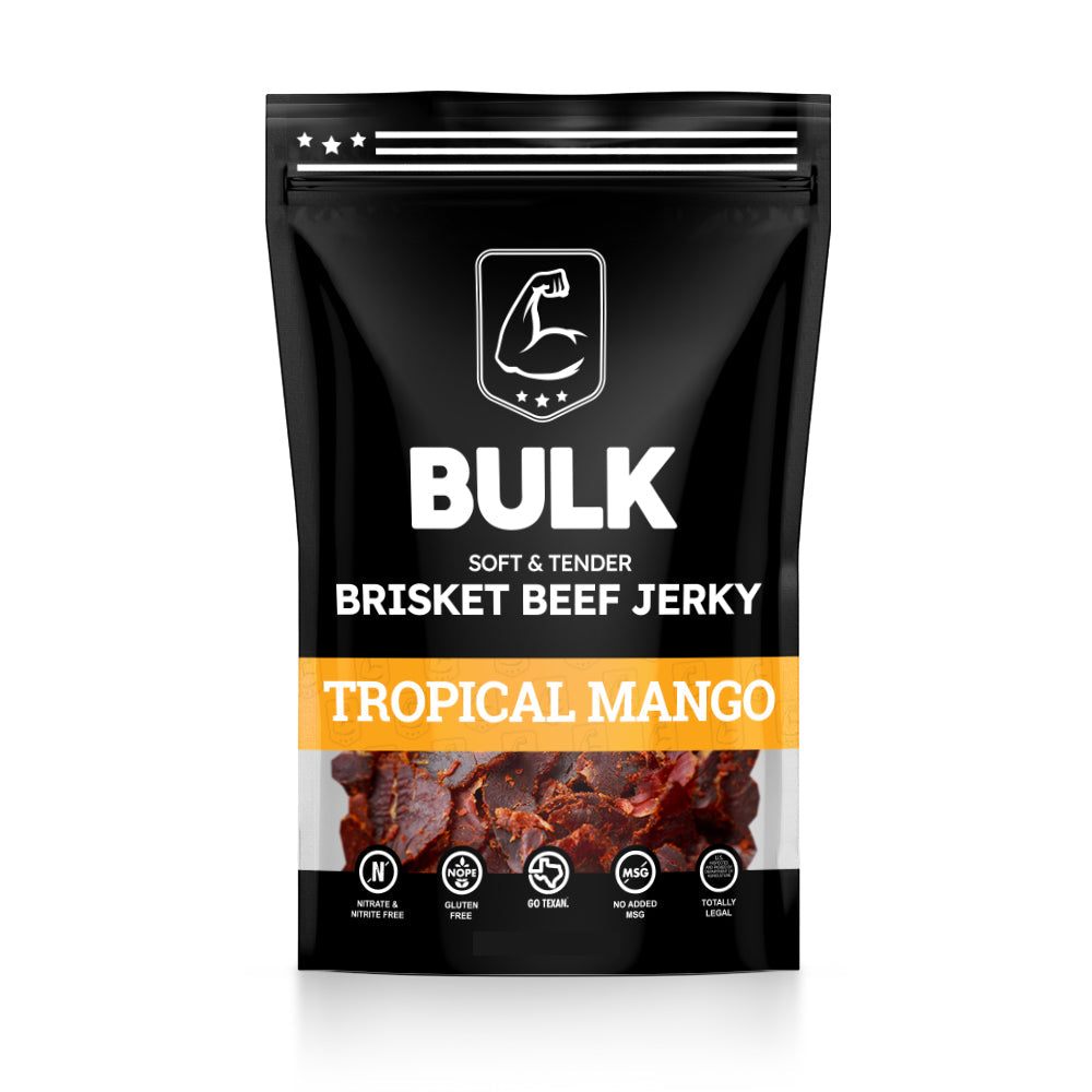 Premium Bulk Tropical Mango Flavored Beef Jerky - High Protein Snack for Hiking, Camping & Road Trips