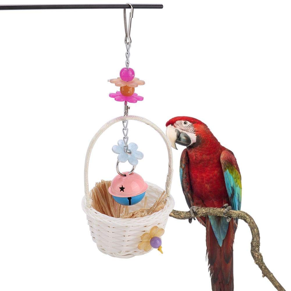 Colorful Woven Bird Basket Toy - Chew-Proof & Durable Small Pet Playhouse for Parrots, Cockatiels & Lovebirds - Perfect for Cage Enrichment & Interactive Playtime