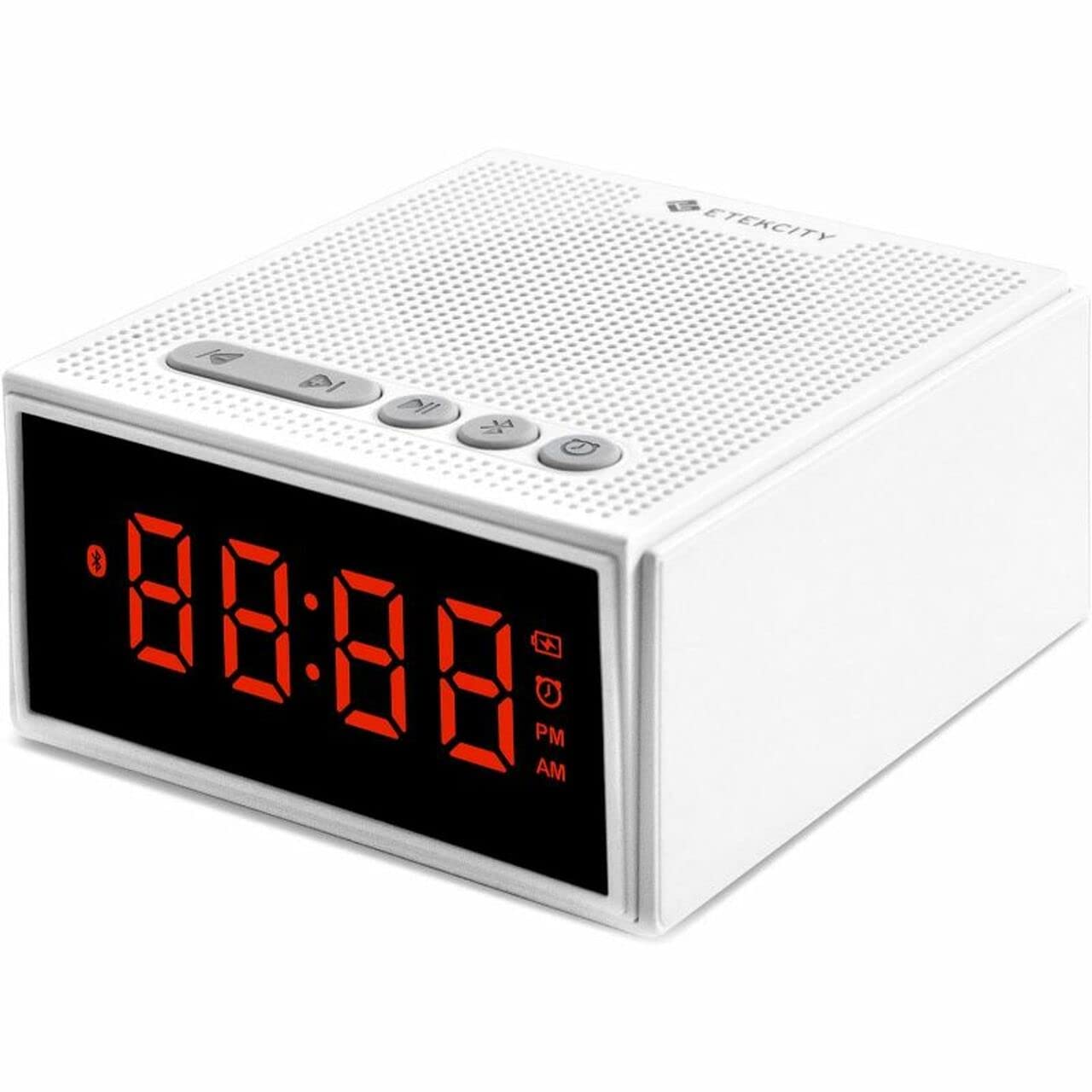 White Noise Machine with Bluetooth Speaker, LCD Digital Clock, Timer & Memory Function - Portable Rechargeable Sound Soother for Baby Sleep, Office Privacy & Travel | Home, Nursery & Hotel Use | 2-Year Warranty