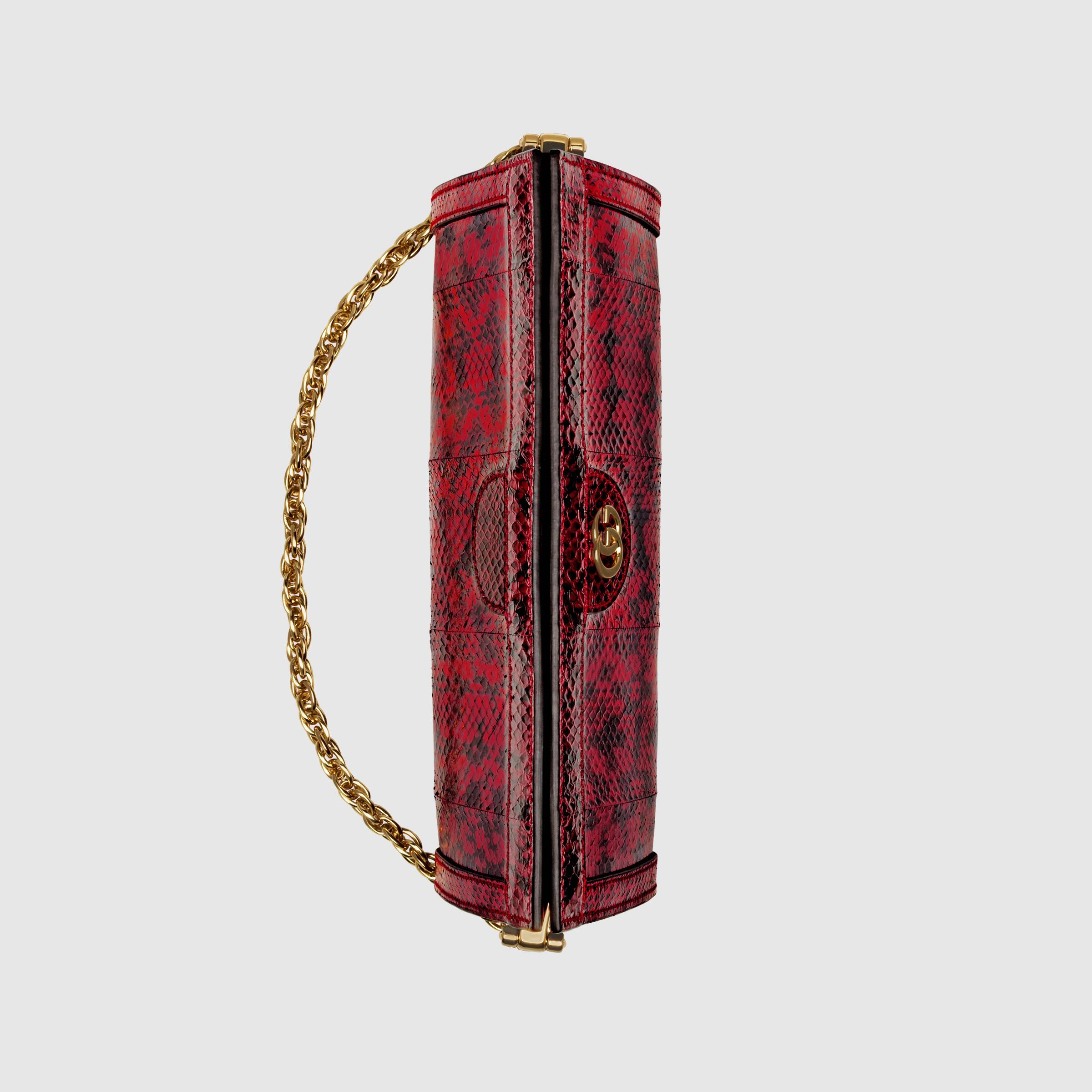 Gucci Ophidia Small Snakeskin Shoulder Bag in Hibiscus Red | Luxury Designer Crossbody Purse for Women | Perfect for Date Night, Parties & Everyday Use