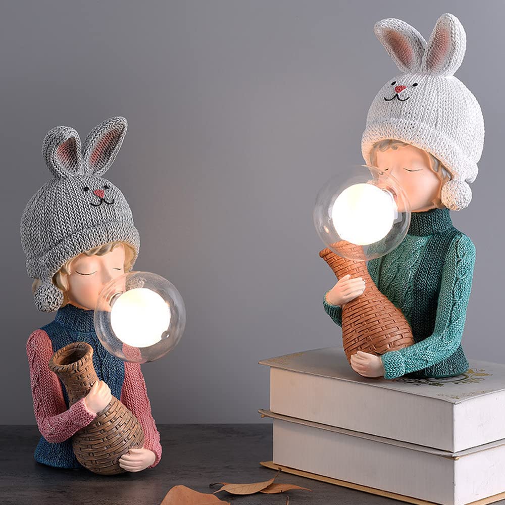 Creative Bubble Resin Table Lamp - Minimalist Desk Lamp for Girls Bedroom, Office & Nightstand - Perfect for Study, Reading & Decor