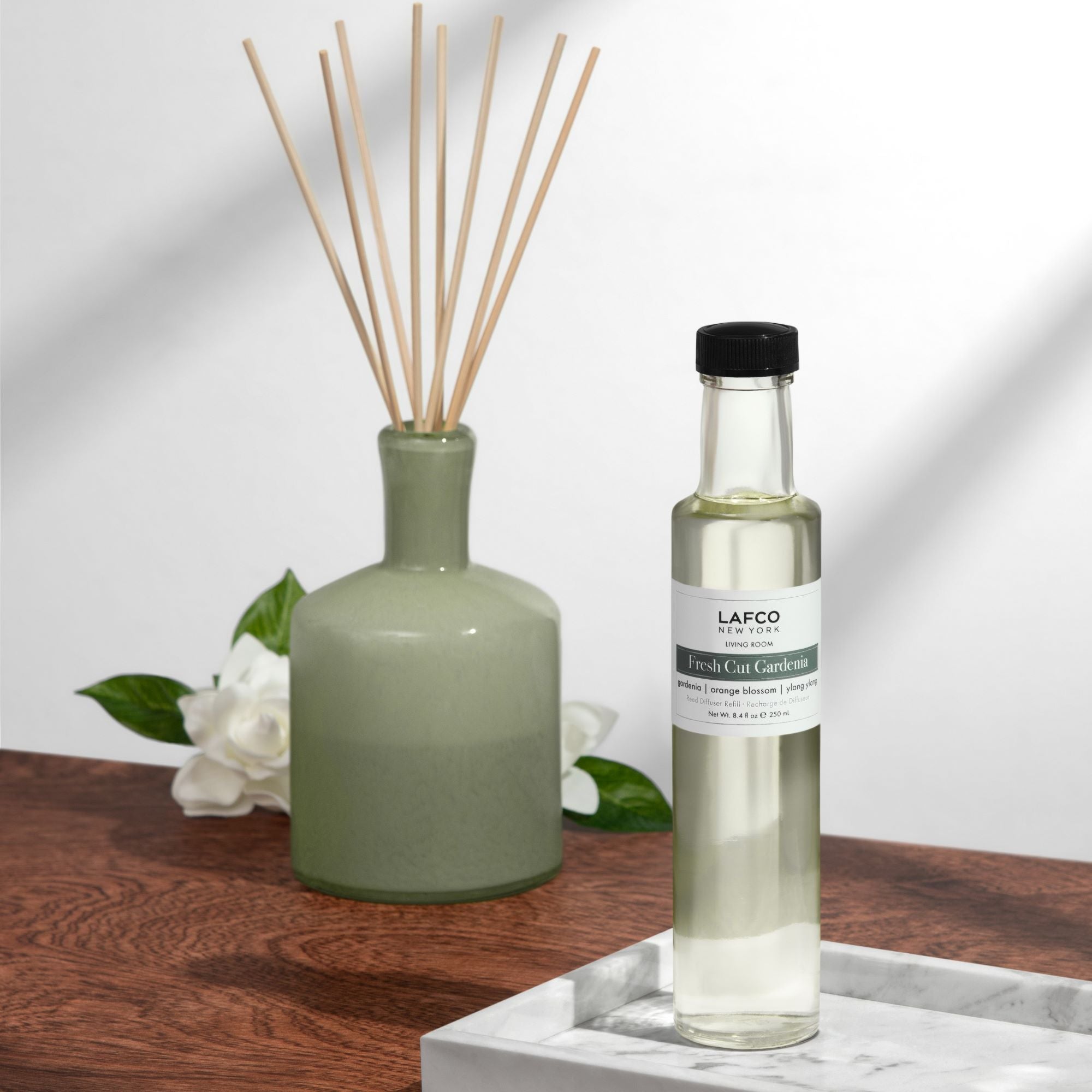 Fresh Cut Gardenia Reed Diffuser Refill - Long-Lasting Aromatherapy Oil for Home & Office - Perfect for Living Room, Bedroom, and Bathroom