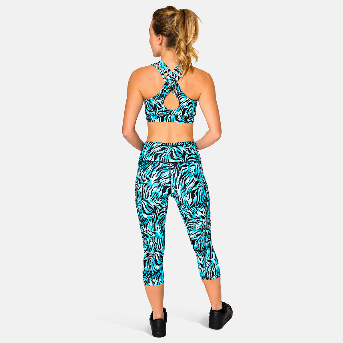 Tiger Mint Capri Pants - Women's High Waisted Yoga Pants for Workout, Lounge & Travel | Soft Stretchy Comfort