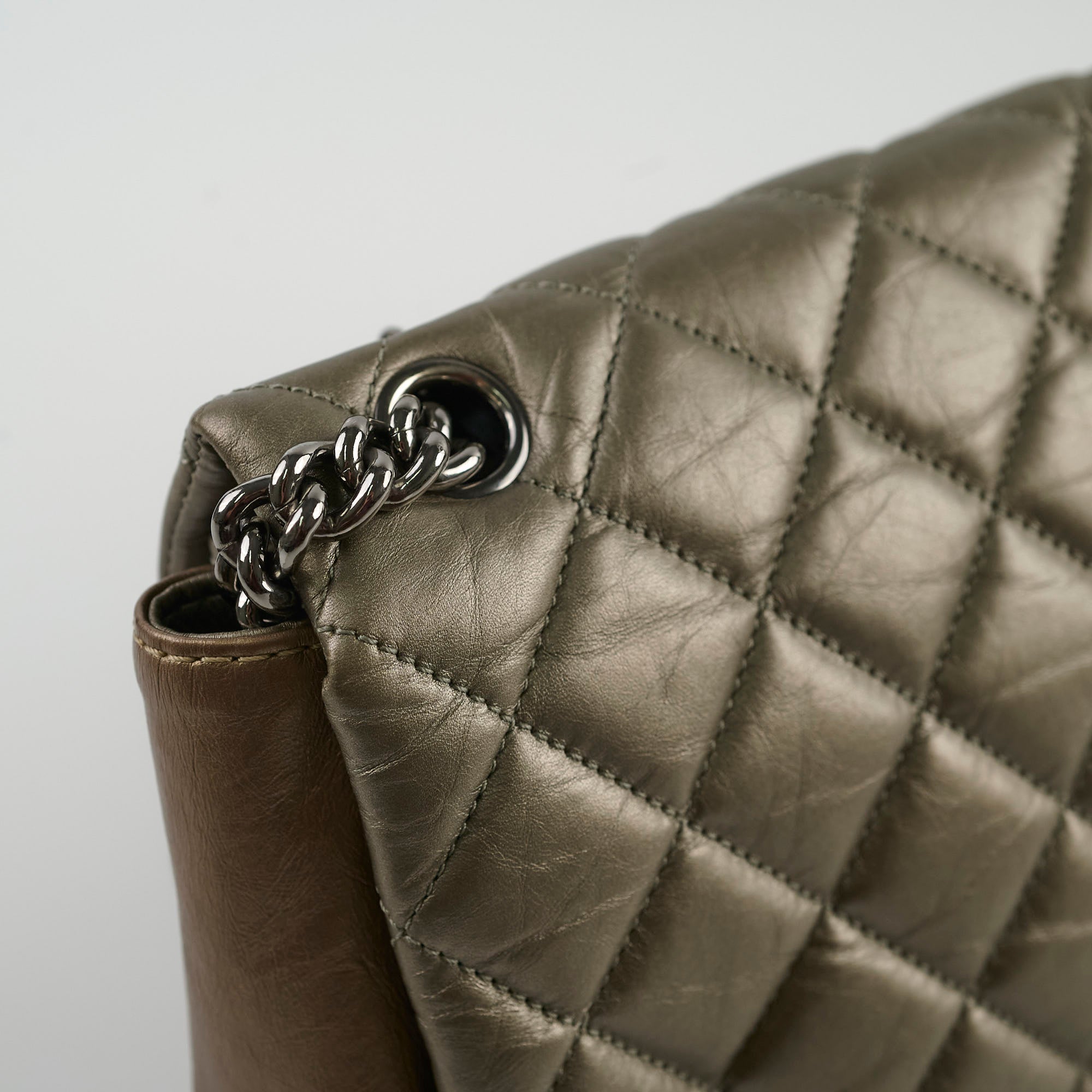 Chanel Metallic Bronze & Gold Seasonal Flap Bag - Luxury Designer Handbag for Women, Perfect for Evening Parties & Special Occasions