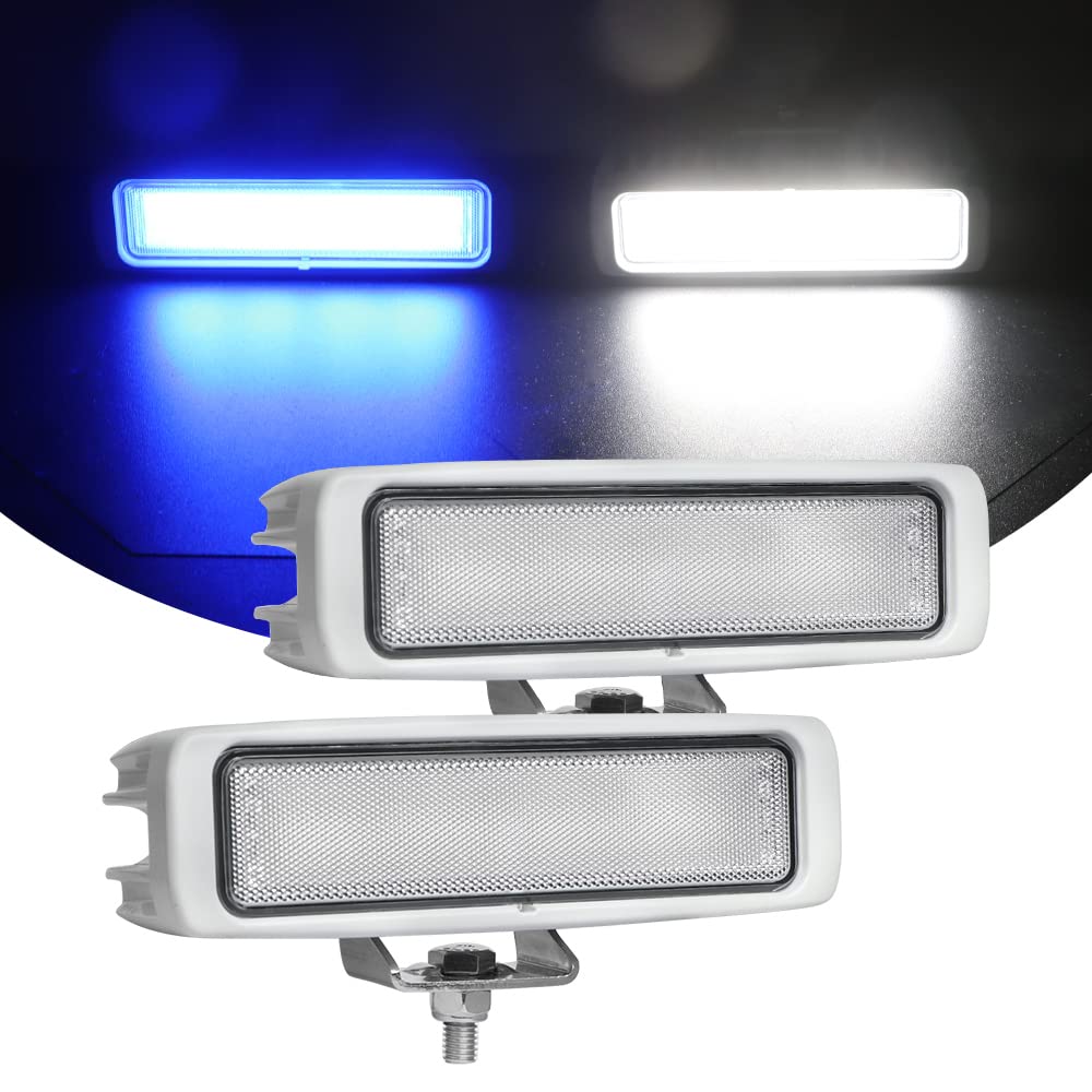 EXZEIT 2-Pack Dual Color Marine Boat Navigation Lights & 2-Pack White LED Boat Deck Lights - Perfect for Night Boating, Fishing, and Water Safety