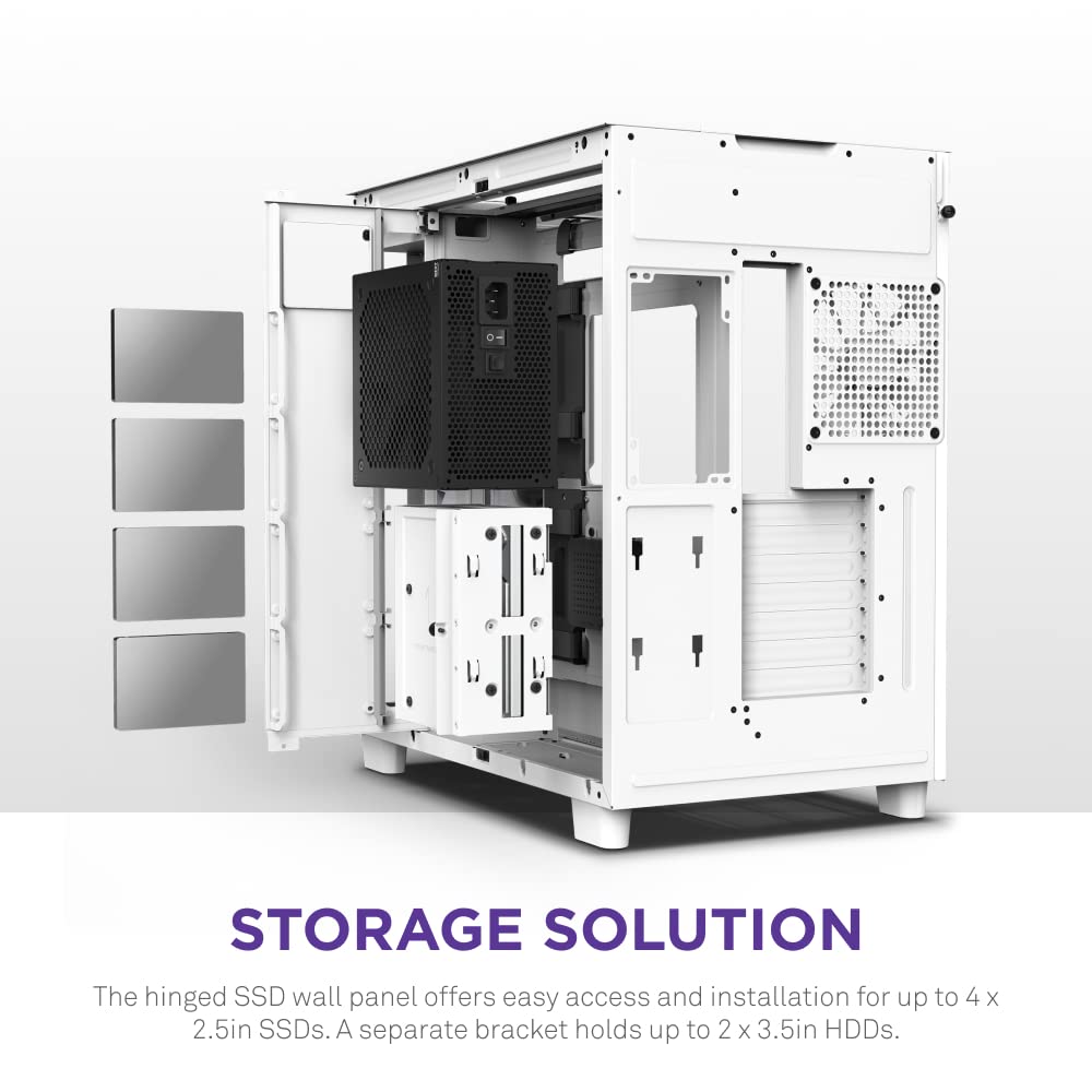 NZXT H9 Elite White ATX Mid-Tower PC Gaming Case - 3 x 120mm RGB Fans, Tempered Glass Panels, 360mm Radiator Support - Perfect for Gaming Setups & Custom Water Cooling Builds