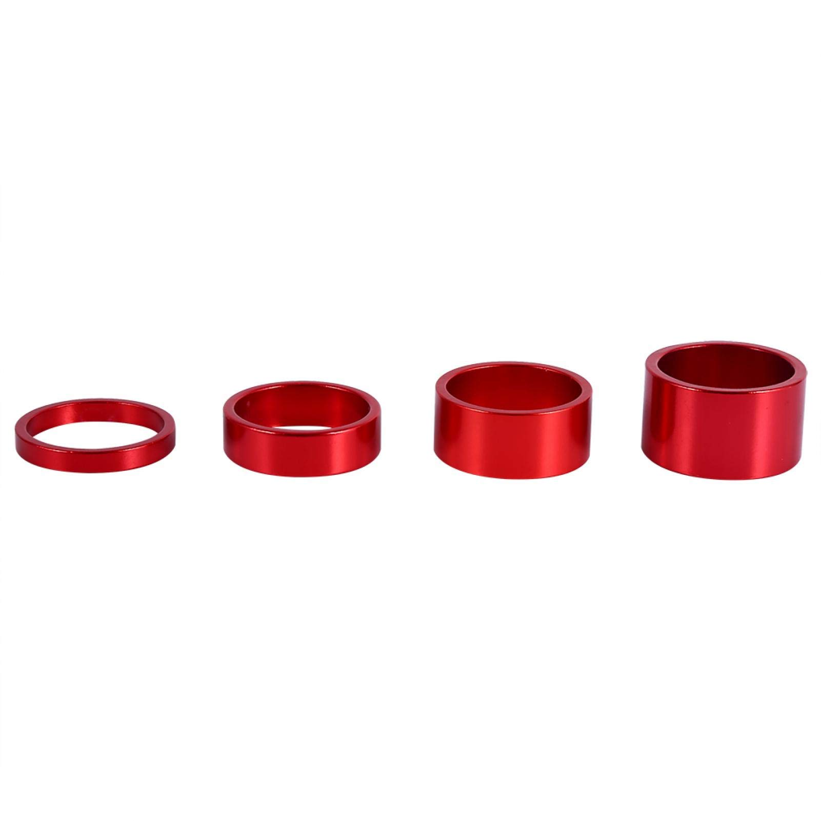 Niiyen 4PCS Aluminum Alloy Bike Headset Spacer Set - 5mm/10mm/15mm/20mm Front Fork Stem Washers for Mountain & Road Bikes - Perfect for Bike Maintenance, Upgrades and Custom Fit Adjustments