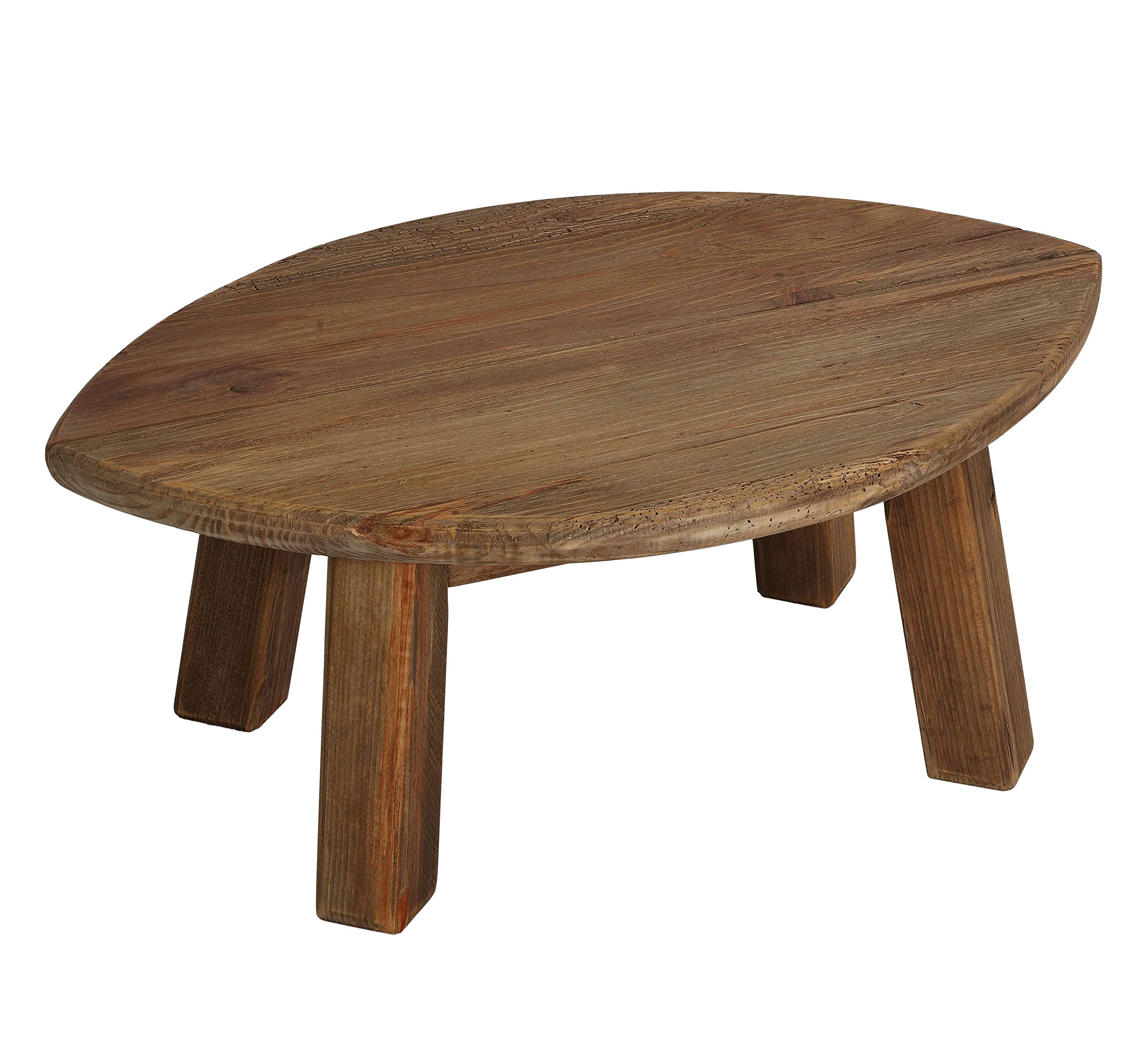 Bare Decor Wilder Oval End Table - 21.5 Inch Wide Brown Wood Nightstand for Living Room, Bedroom & Office - Modern Side Table with Storage Shelf
