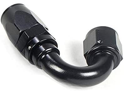 Squirrelly 120 Degree -6AN Black Hose End Fitting (5070) - Perfect for Fuel Lines, Oil Coolers & Hydraulic Systems