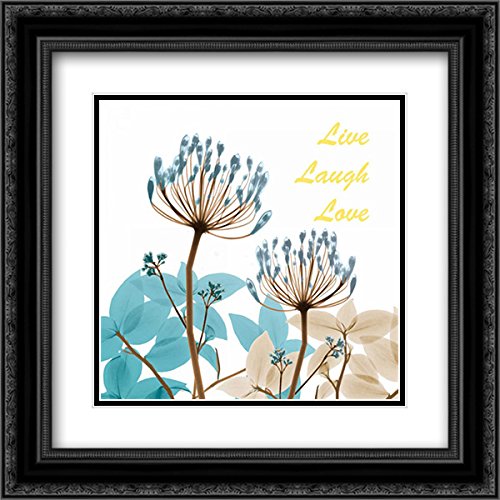 Albert Koetsier Blue Desert Bloom 15x15 Black Ornate Framed Museum Art Print with Double Mat - Perfect for Living Room, Bedroom & Office Wall Decor