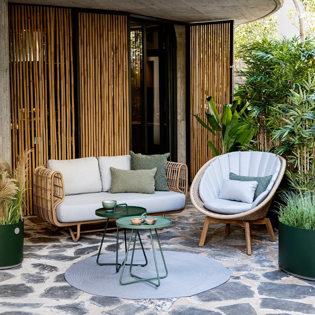 Cane Line Design Team Circle Outdoor Rug - Waterproof & Durable for Patio, Garden, and Poolside Decor