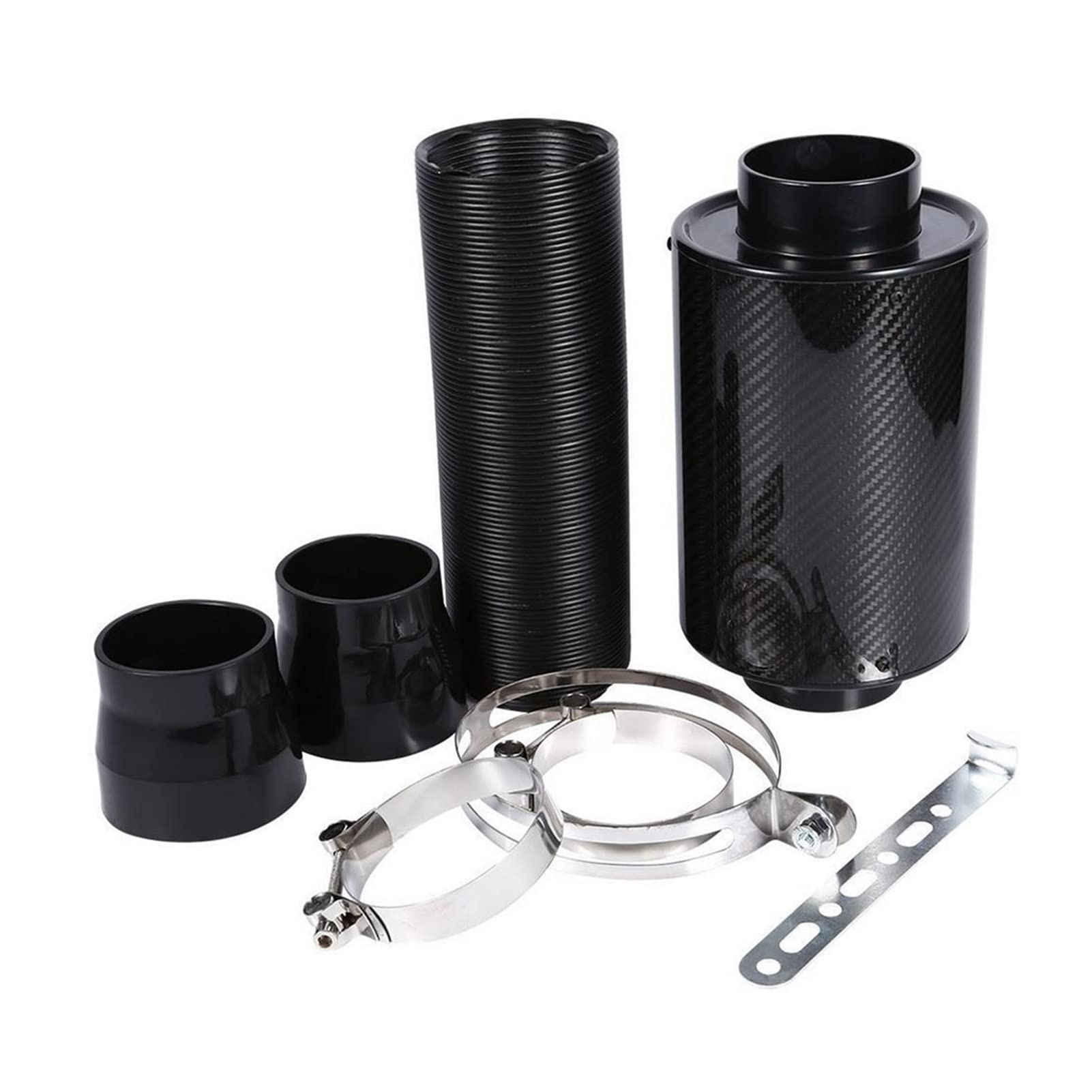 High Performance Carbon Fiber Cold Air Intake System - Black Cold Feed Air Inlet Filter Kit for Cars | Improves Engine Power & Fuel Efficiency | Perfect for Racing & Daily Driving