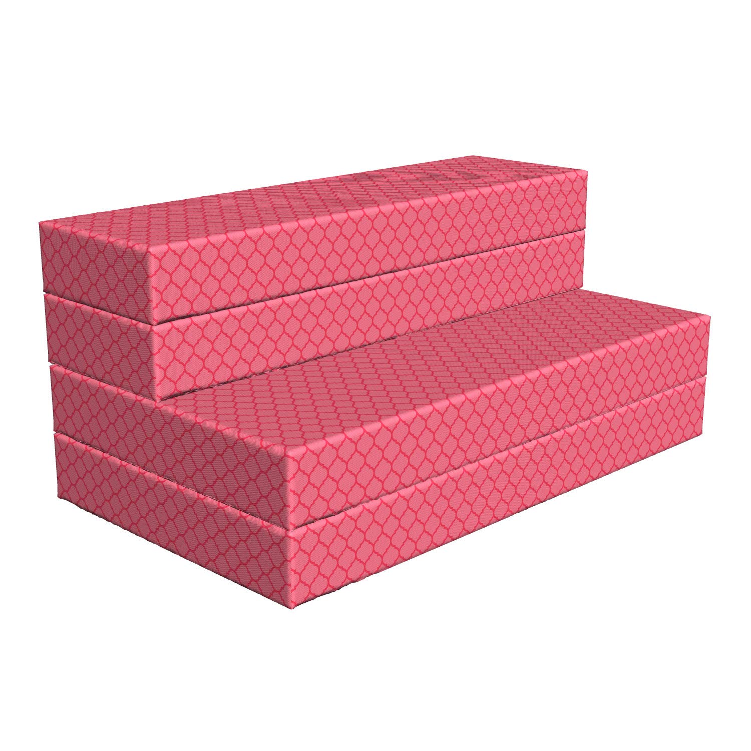 Ambesonne Coral Foldable Mattress - Antique Quatrefoil Design, 78.7