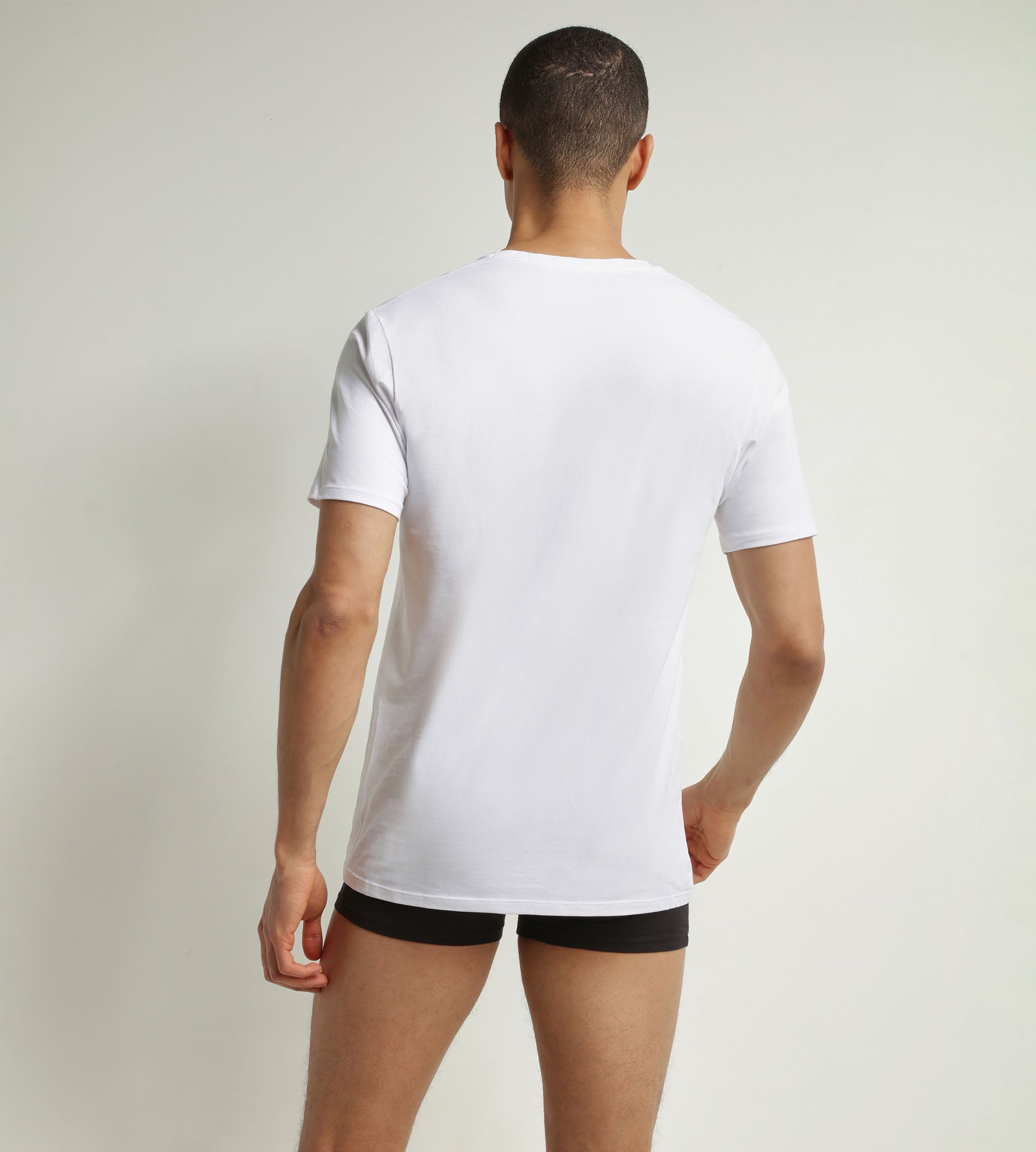 Organic Cotton Men's V-Neck T-Shirt 2-Pack - White & Gray - Soft Breathable Eco-Friendly Tees for Casual Wear, Gym & Everyday Outfits