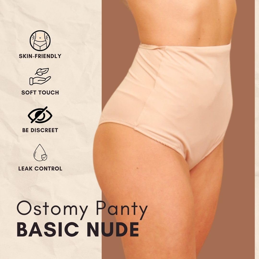 SIIL Ostomy Underwear for Women - Beige Colostomy & Ileostomy Supplies - Breathable Ostomy Bag Covers - Made in Europe - Perfect for Daily Wear, Post-Surgery Recovery & Active Lifestyle
